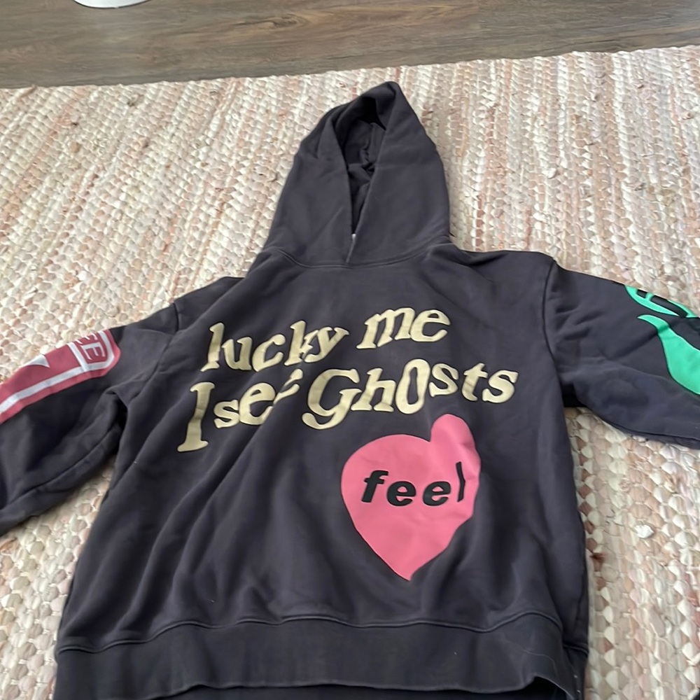 Gray lucky me I see ghosts hoodie